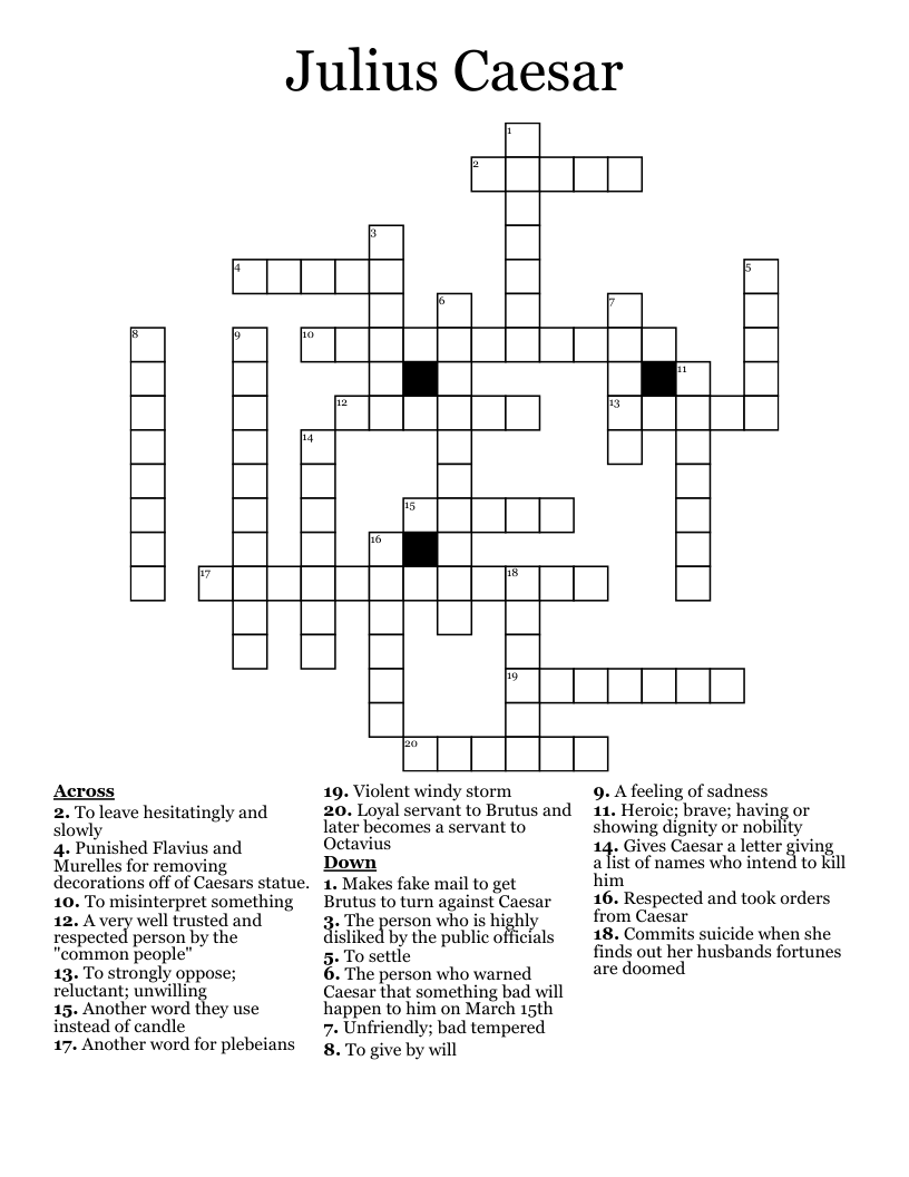 Julius Caesar Crossword