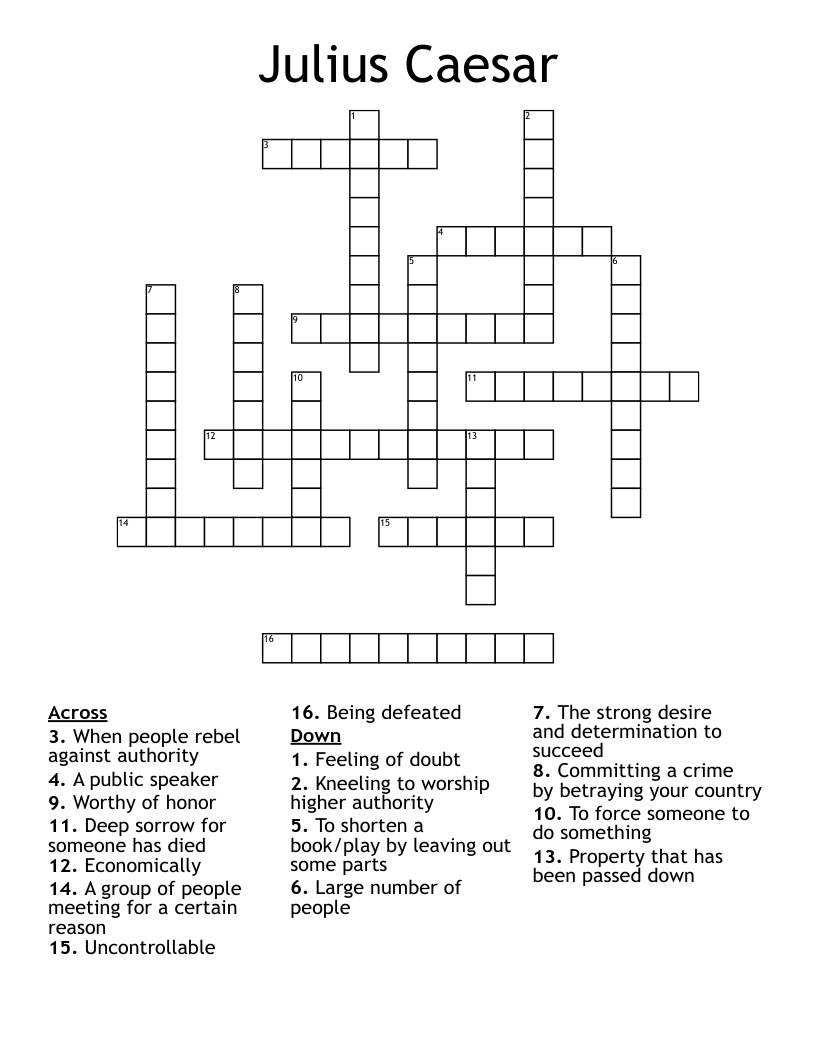 Julius Caesar Crossword