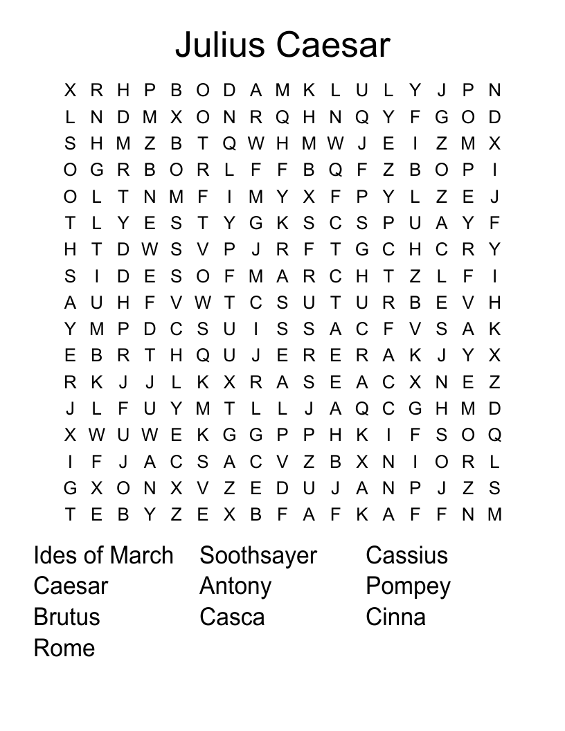 Julius Caesar Word Search