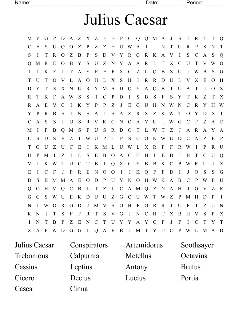 Julius Caesar Word Search