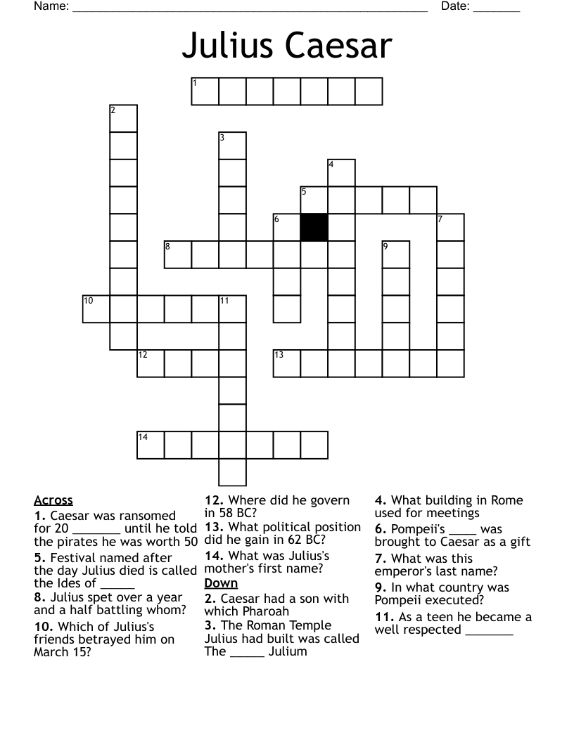 Julius Caesar Crossword