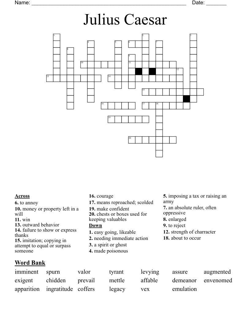Julius Caesar Crossword