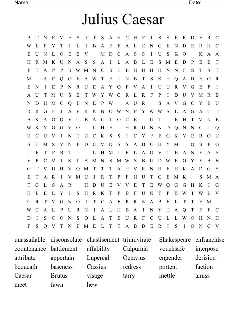 Julius Caesar Word Search