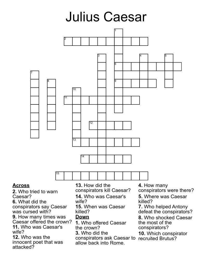 Julius Caesar Crossword