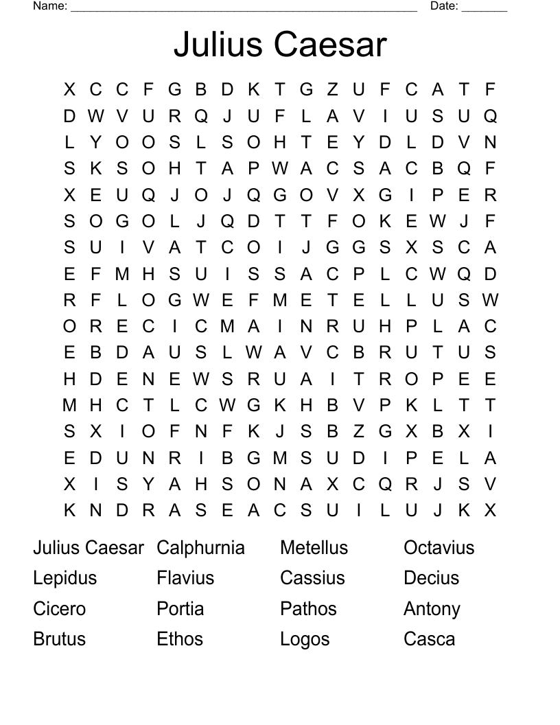 Julius Caesar Word Search
