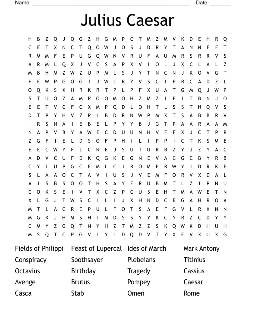 Julius Caesar Word Search