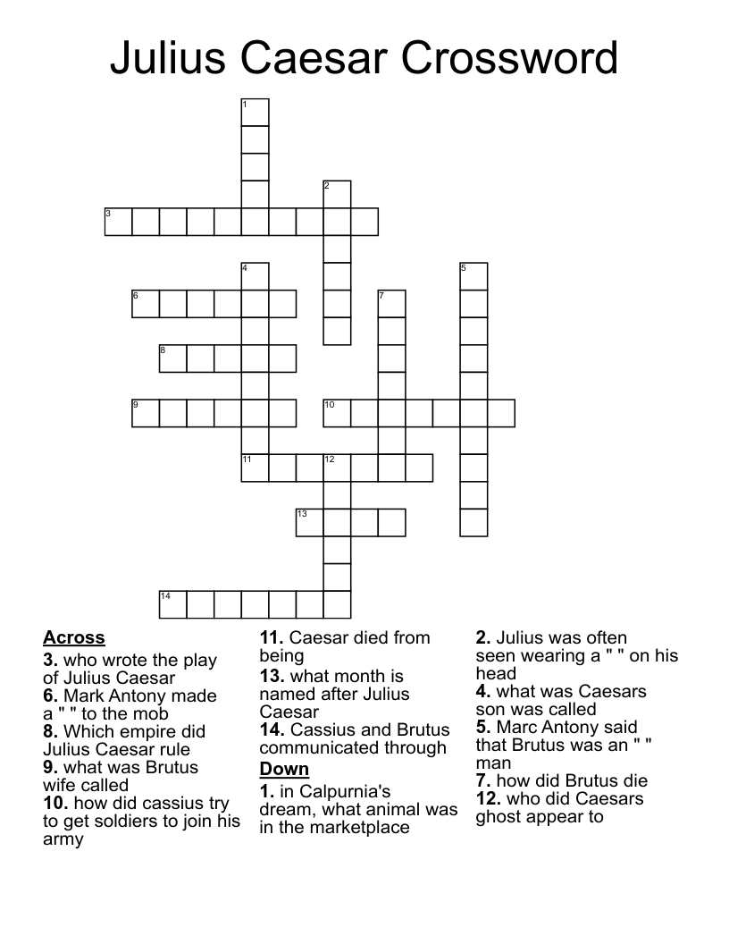 Julius Caesar Crossword