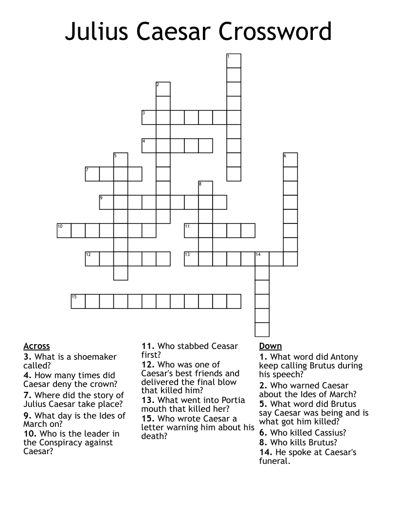 Julius Caesar Crossword