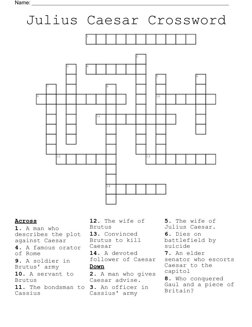 Julius Caesar Crossword