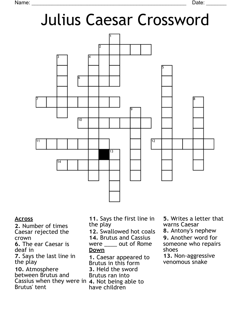 Julius Caesar Crossword