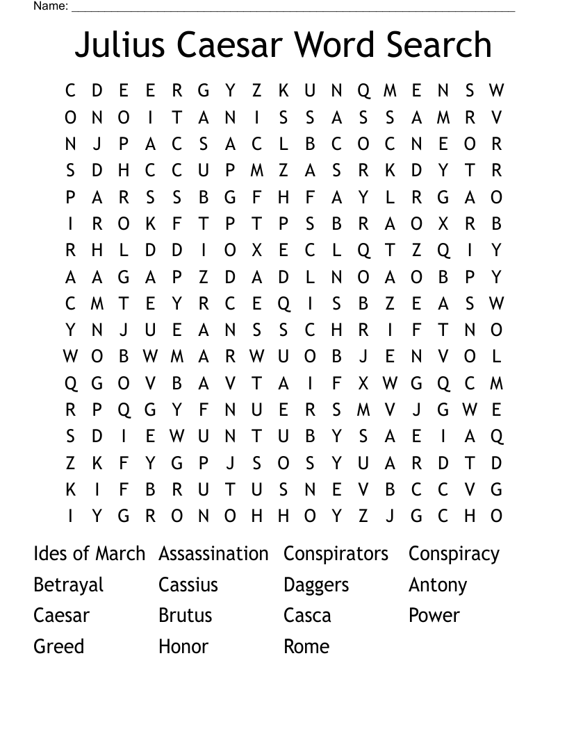 Julius Caesar Word Search