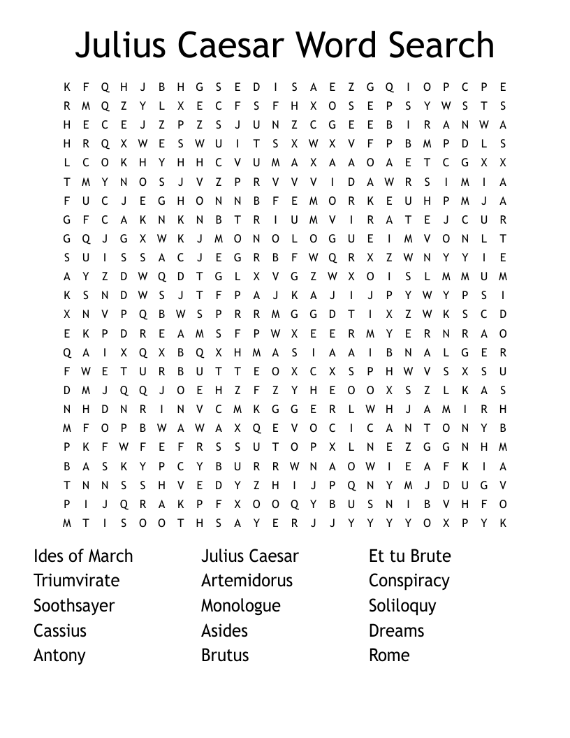 Julius Caesar Word Search