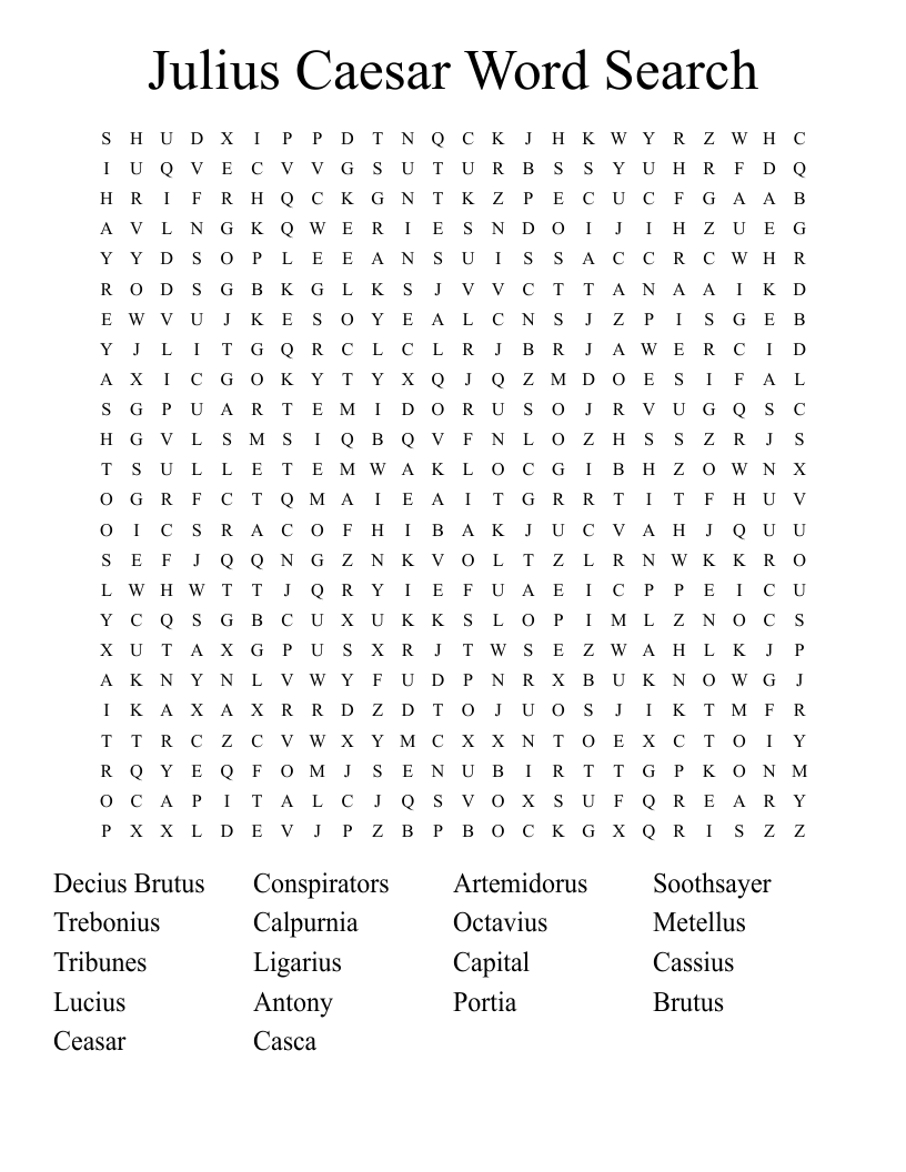 Julius Caesar Word Search