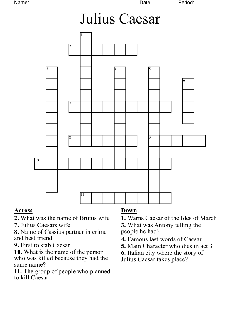 Julius Caesar  Crossword