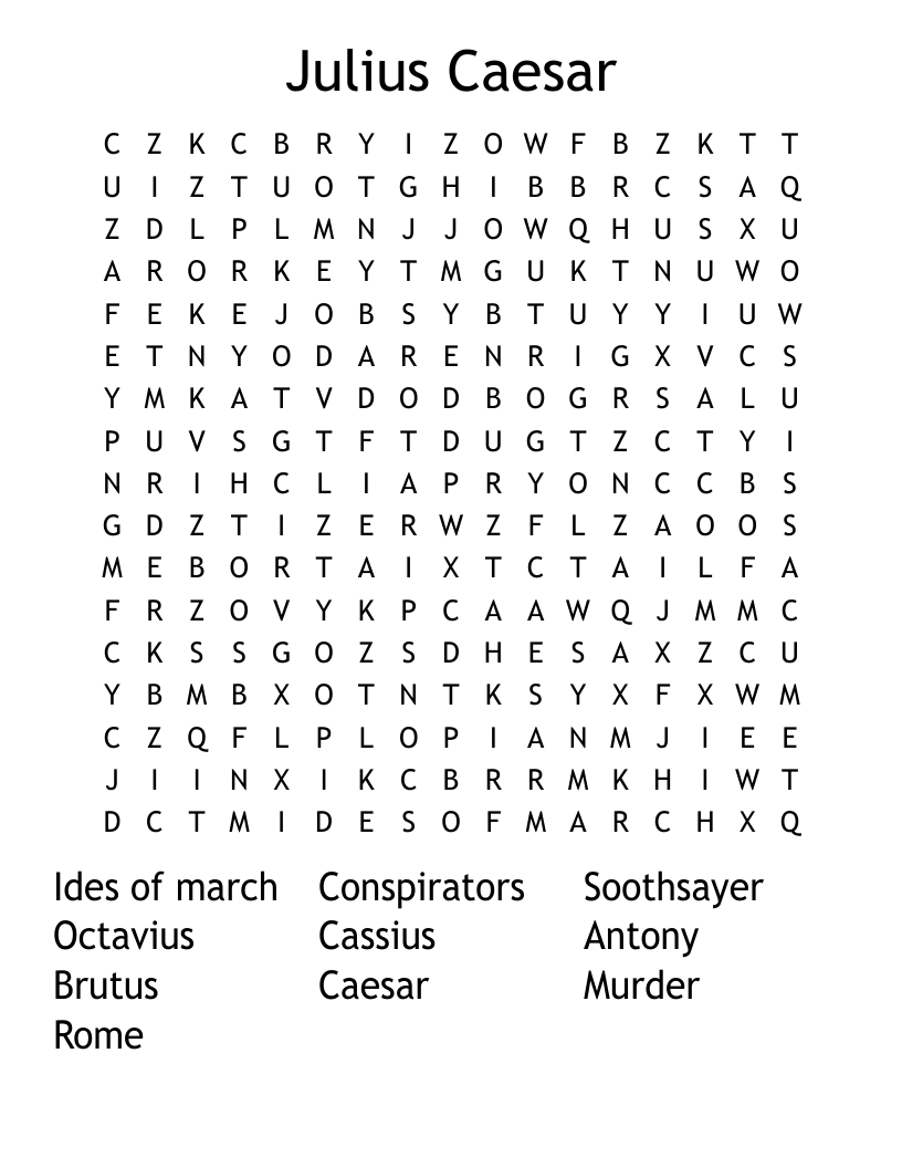 Julius Caesar  Word Search