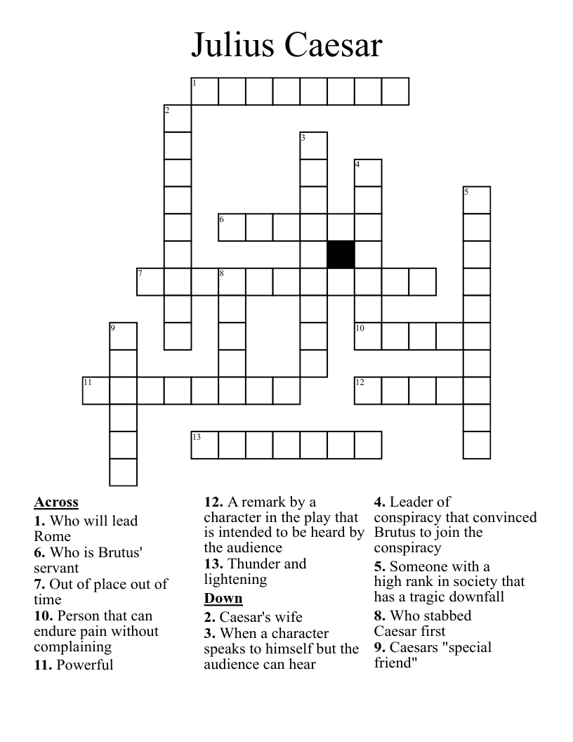 Julius Caesar  Crossword