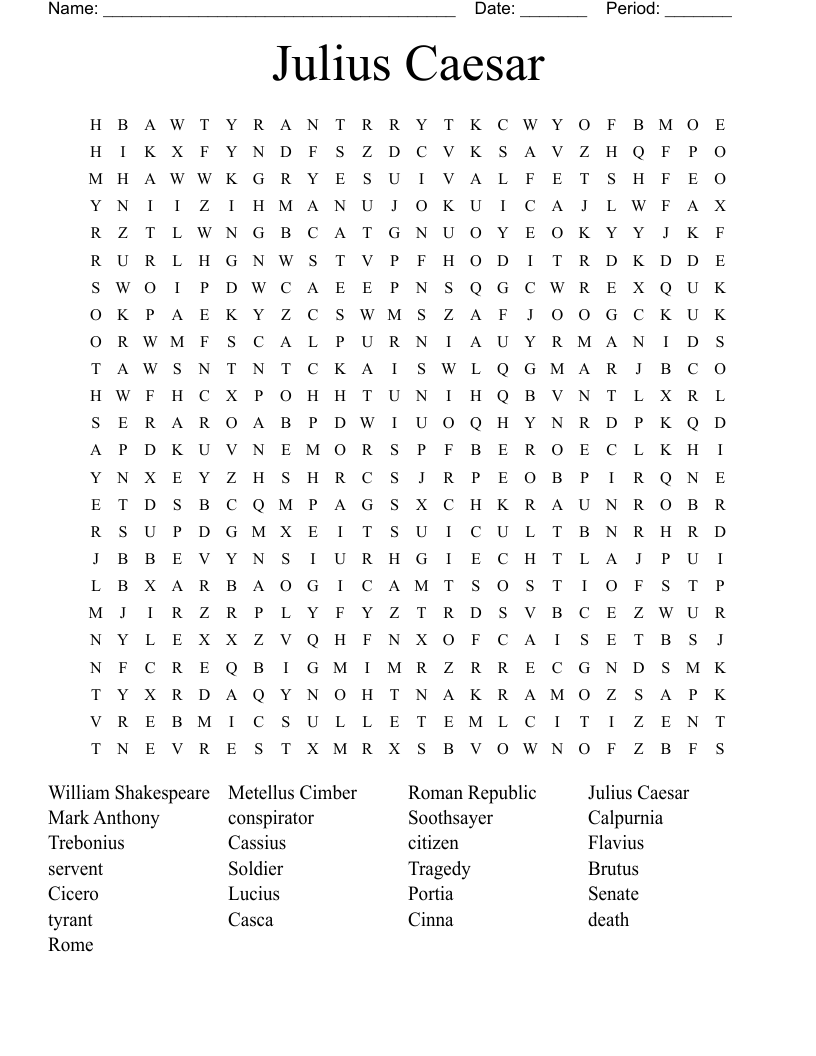 Julius Caesar  Word Search