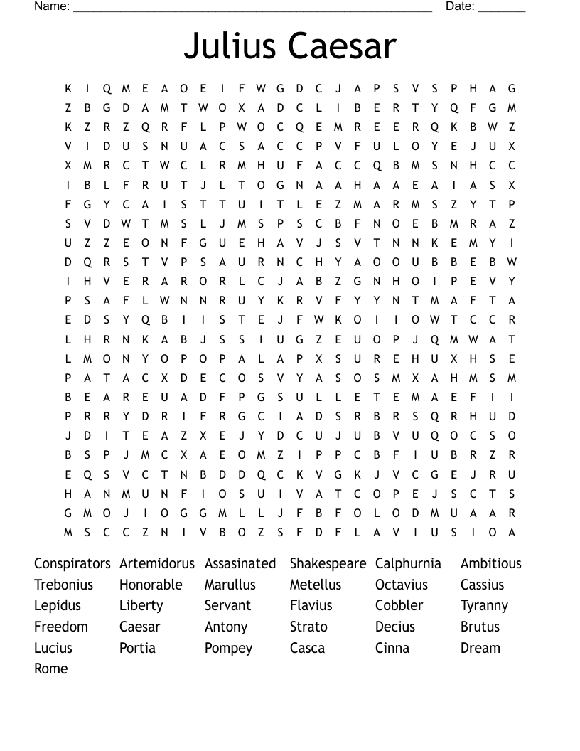 Julius Caesar  Word Search