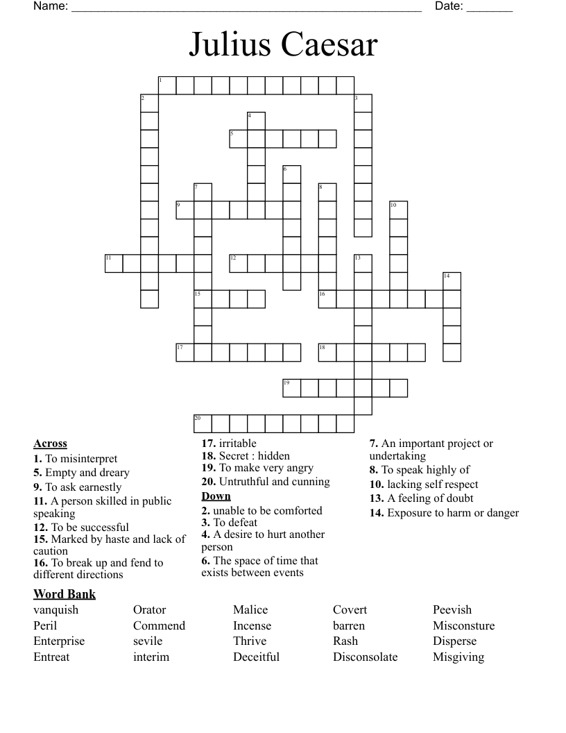 Julius Caesar  Crossword