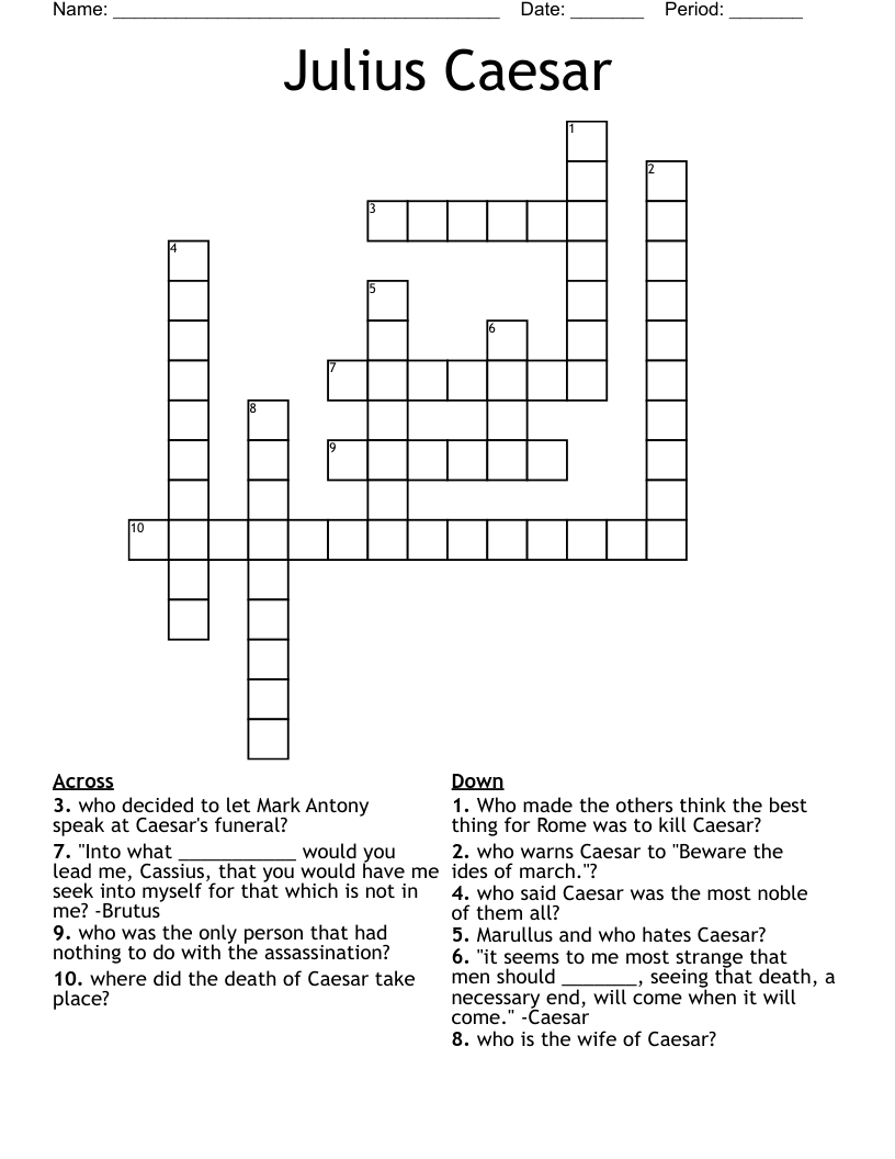 Julius Caesar  Crossword