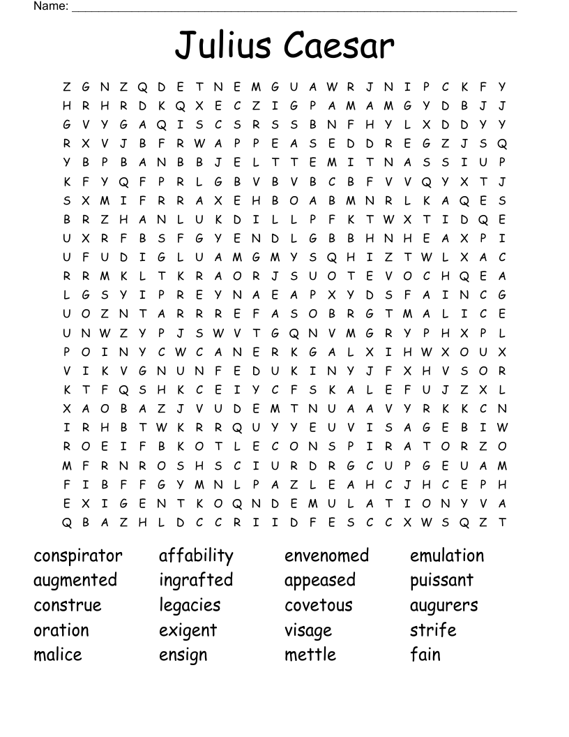 Julius Caesar  Word Search