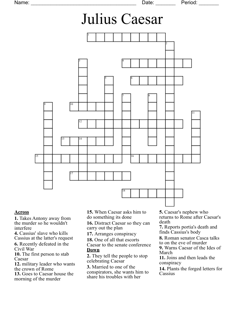 Julius Caesar  Crossword