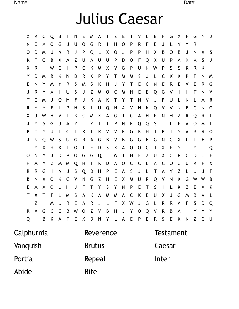 Julius Caesar  Word Search