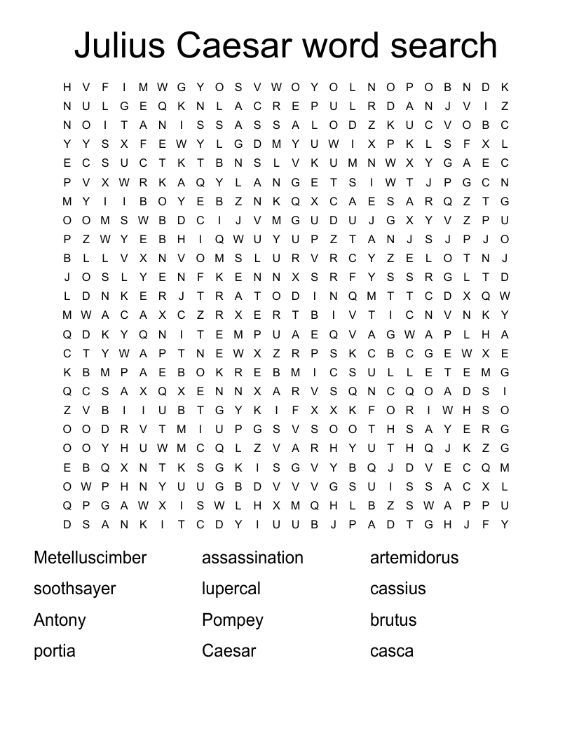 Julius Caesar word search