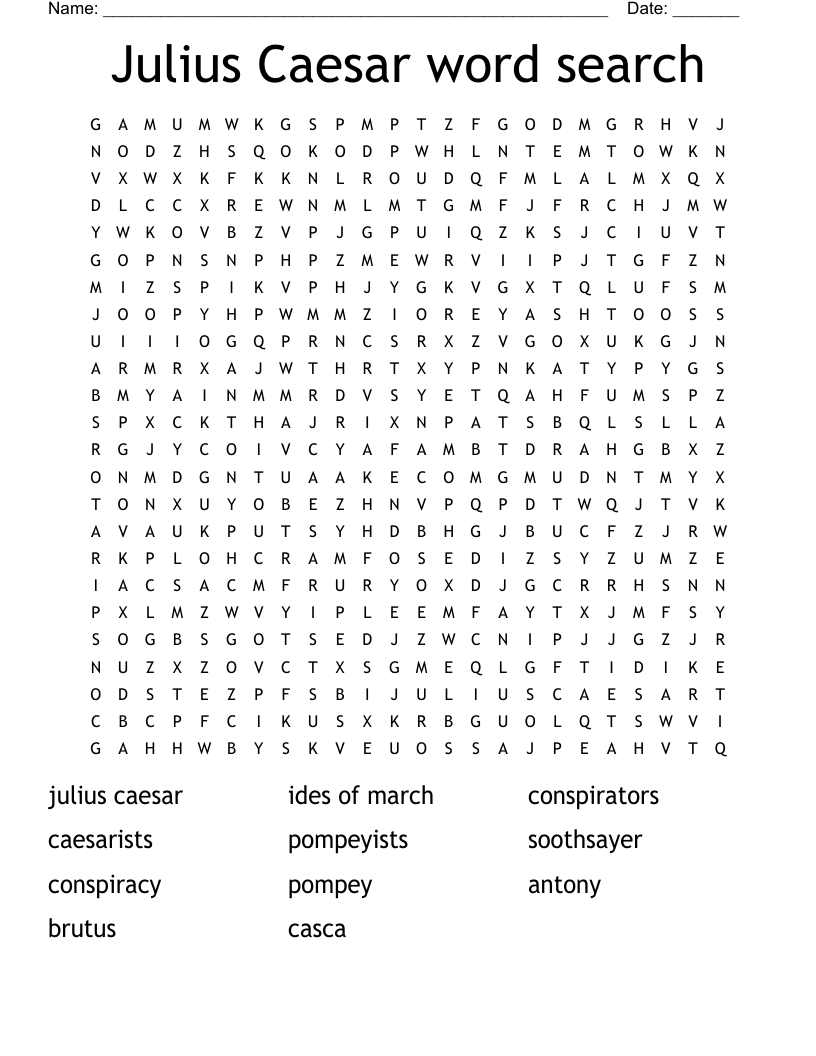 Julius Caesar word search