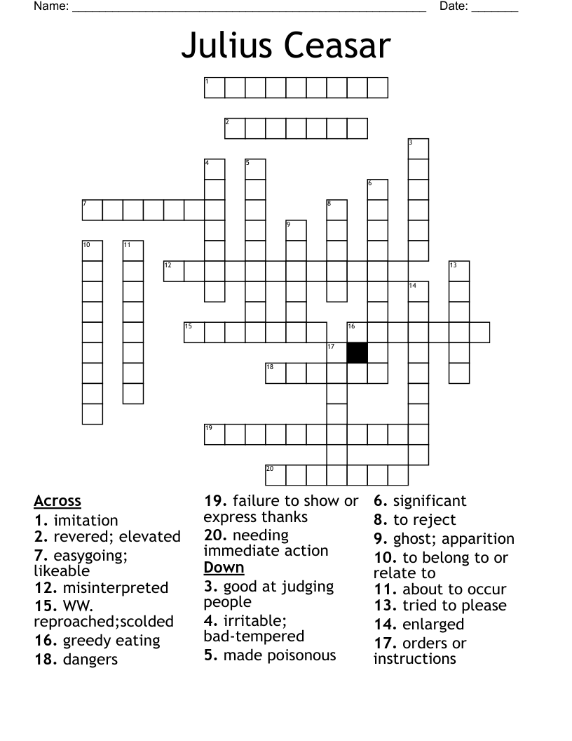 Julius Ceasar Crossword