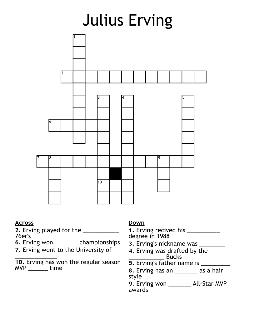Julius Erving Crossword