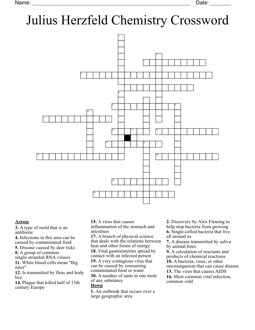 Julius Herzfeld Chemistry Crossword
