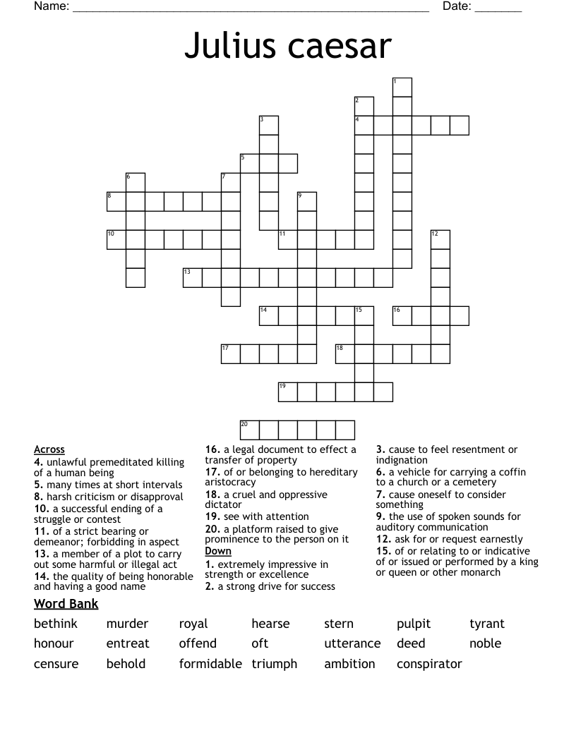 Julius caesar Crossword