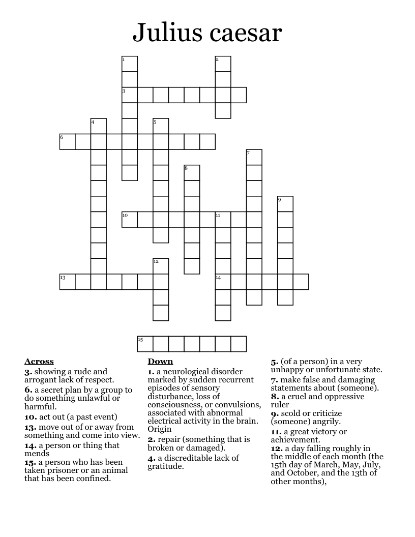 Julius caesar Crossword