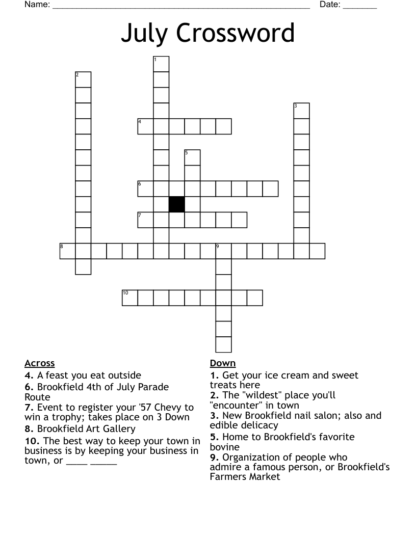 July Crossword