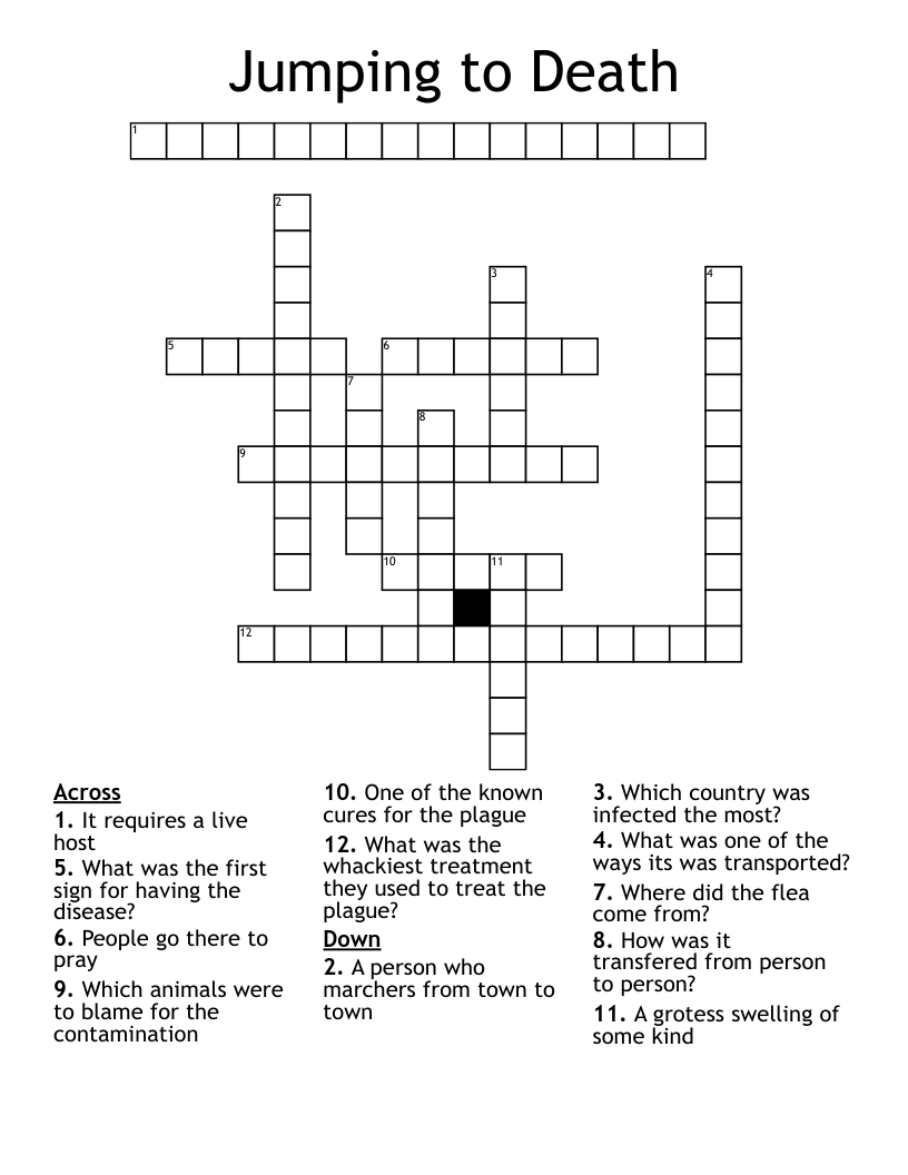 Jumping to Death Crossword