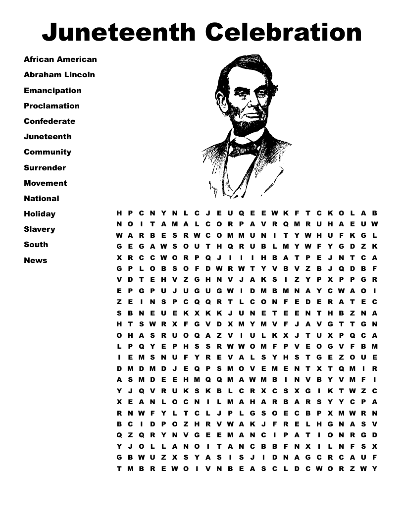 Juneteenth Celebration Word Search