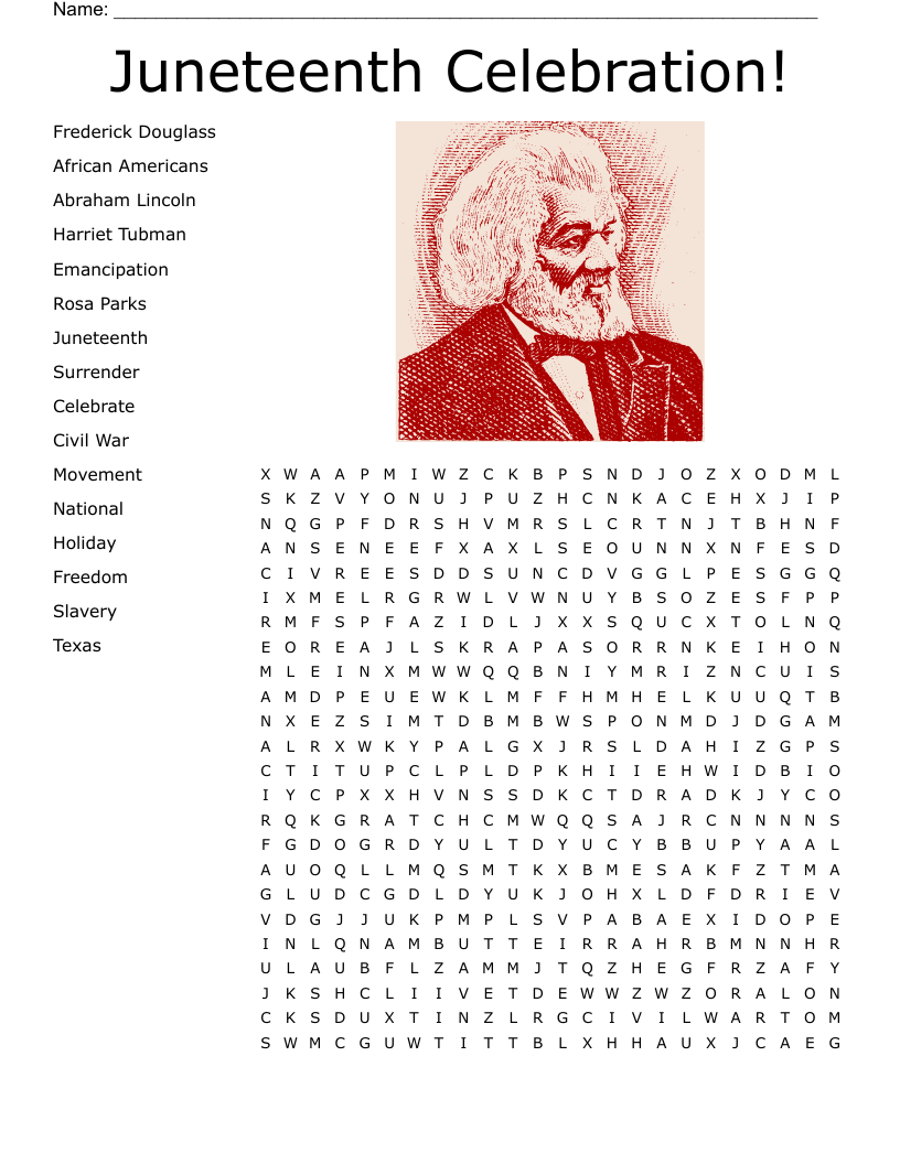 Juneteenth Celebration! Word Search