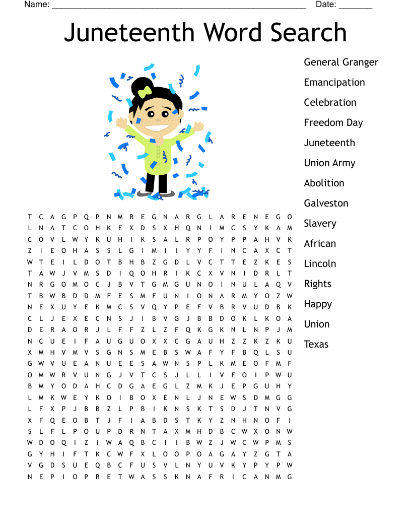 Juneteenth Word Search