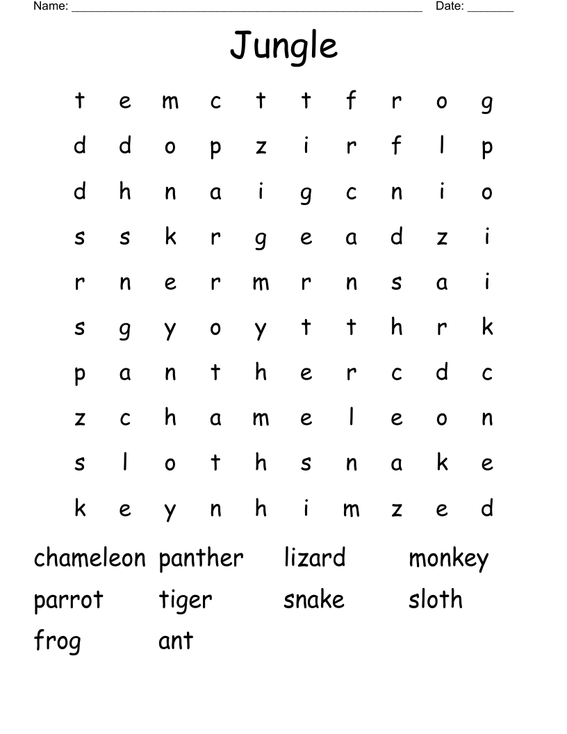 Jungle Word Search