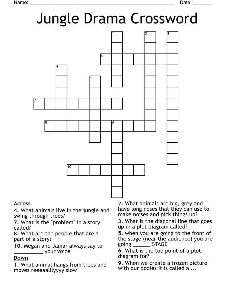 Jungle Drama Crossword