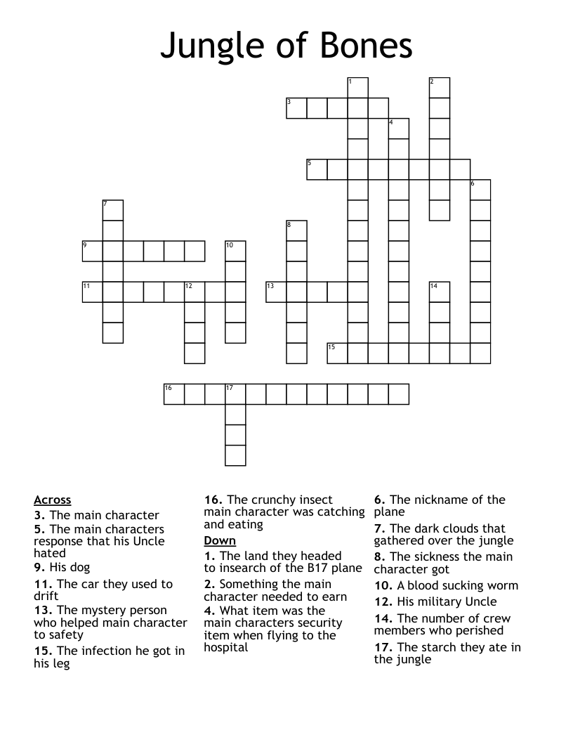Jungle of Bones Crossword