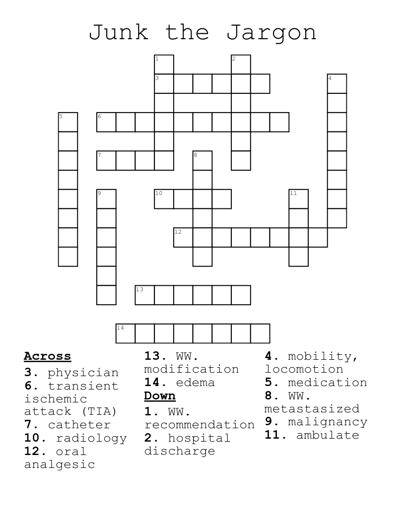 Junk the Jargon Crossword