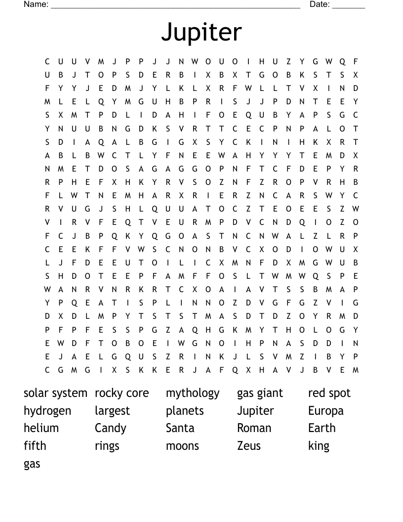 Jupiter Word Search