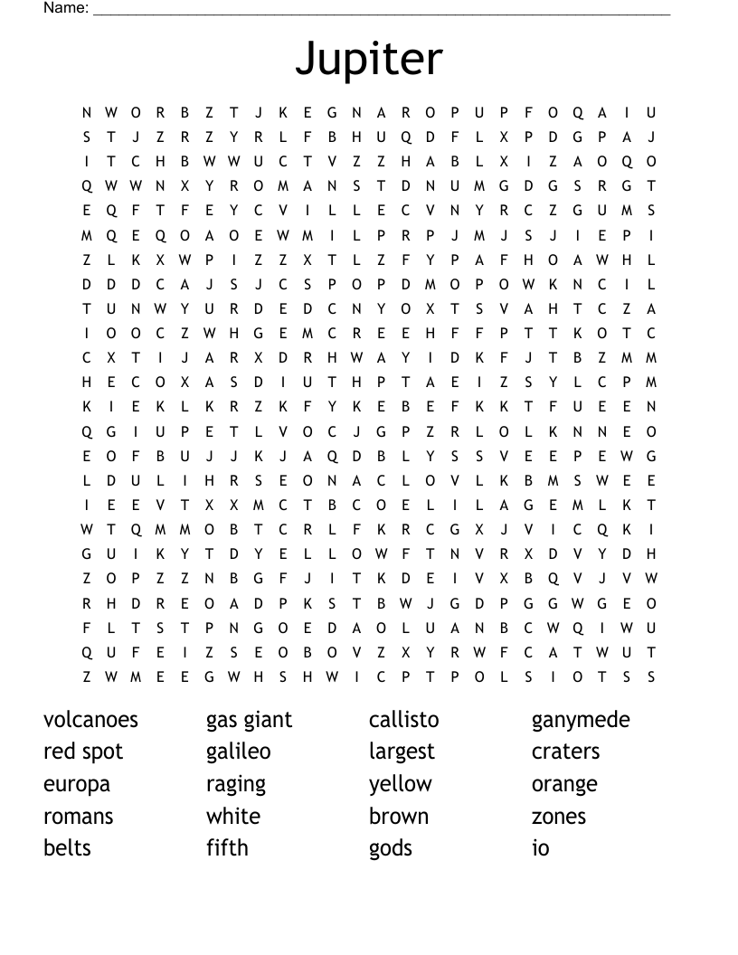 Jupiter Word Search