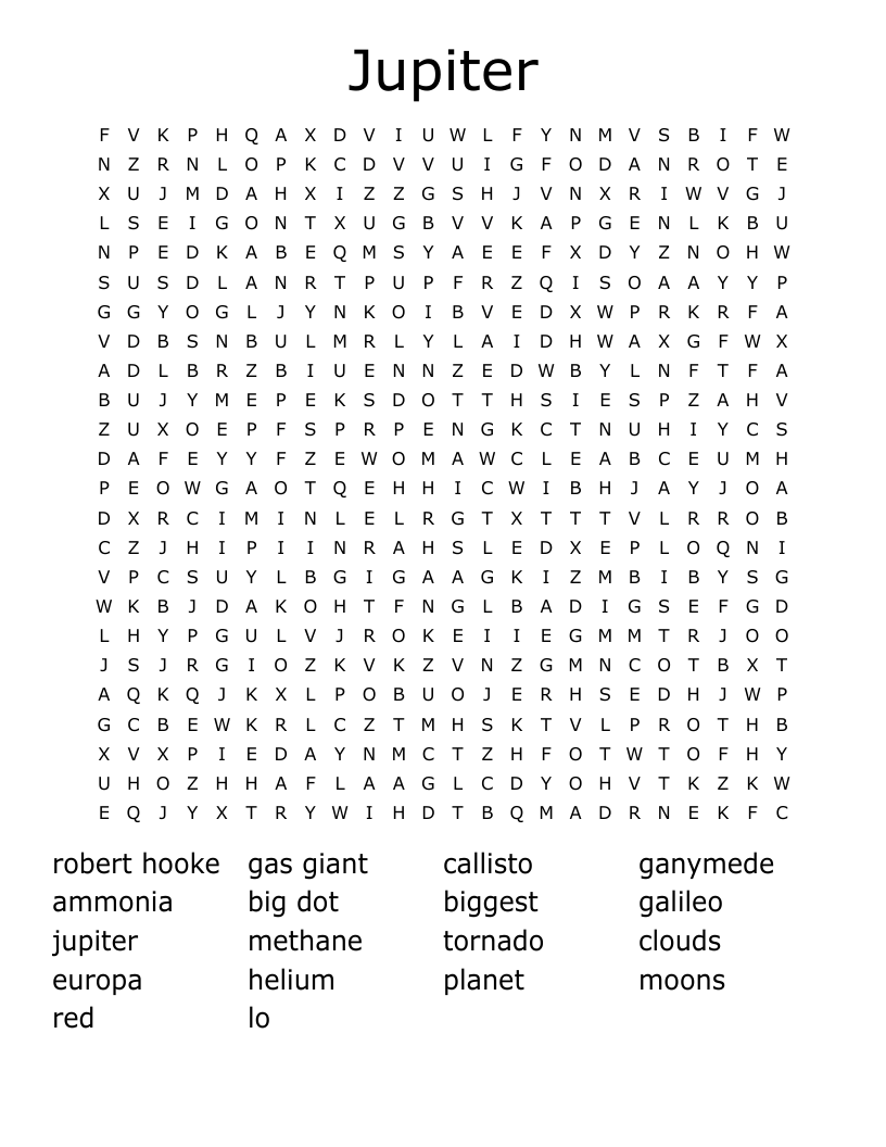 Jupiter Word Search