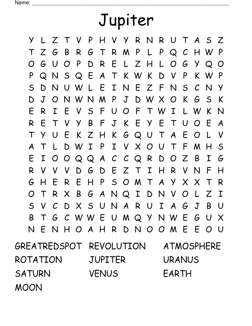Jupiter Word Search