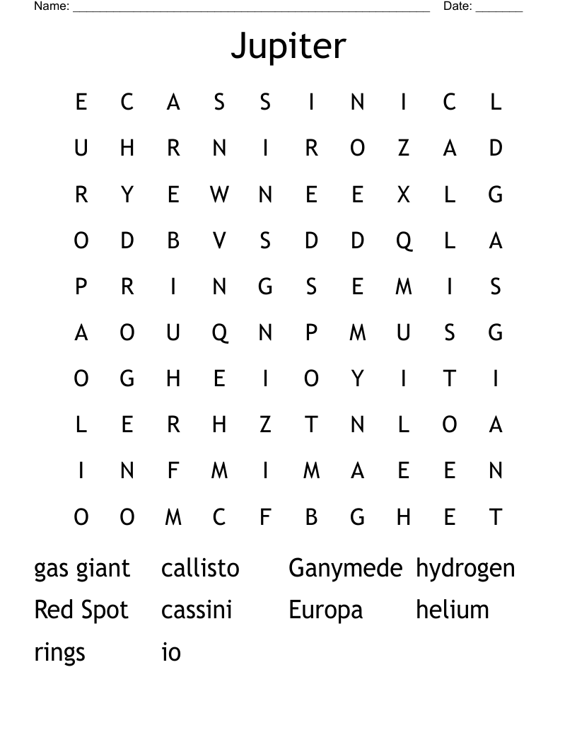 Jupiter Word Search