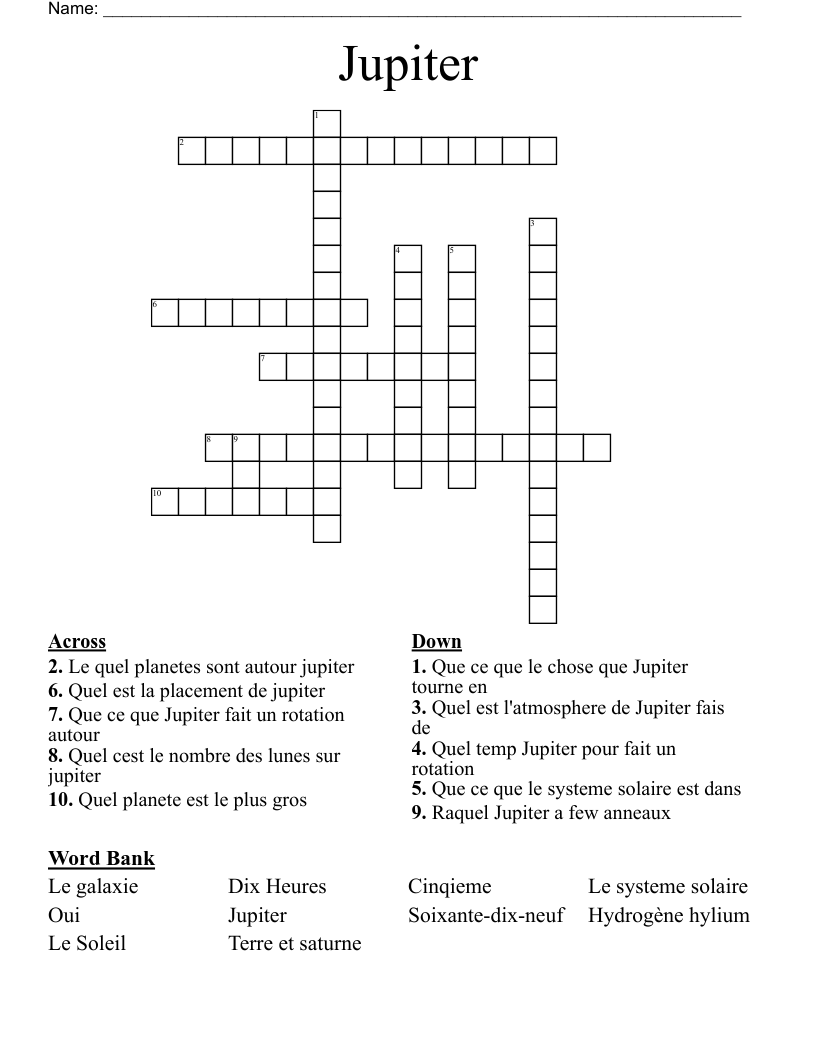 Jupiter Crossword