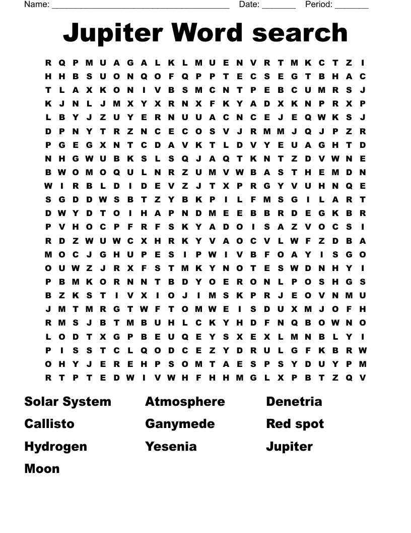 Jupiter Word search
